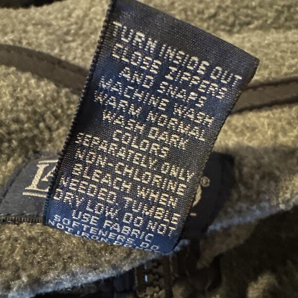 Lands End Mens Gray Plated Fleece 1/4 Zip Pullover Jacket Sweatshirt Large 42-44 - Picture 6 of 6